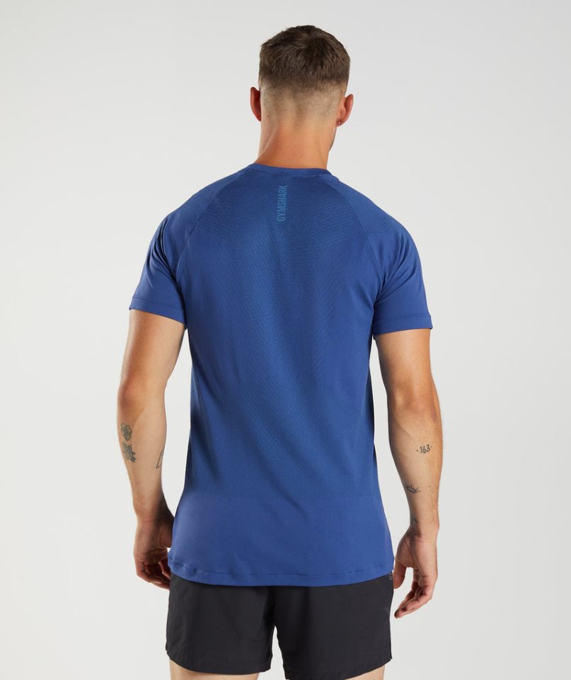 Koszulki Gymshark Apex Seamless Męskie Niebieskie | PL 827BJQ